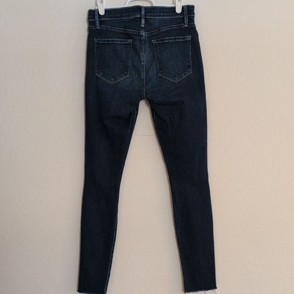 Frame Denim Organic Cotton Le Skinny de Jeanne Magwood Distressed Jeans -Size 28 - Picture 5 of 14